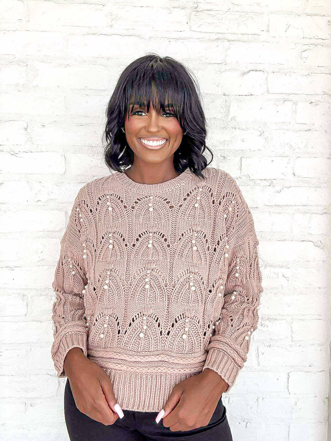 Classy Details Light Mocha Top