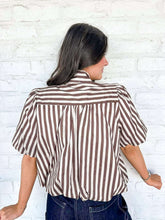 Load image into Gallery viewer, The Harper Brown Ecru Top