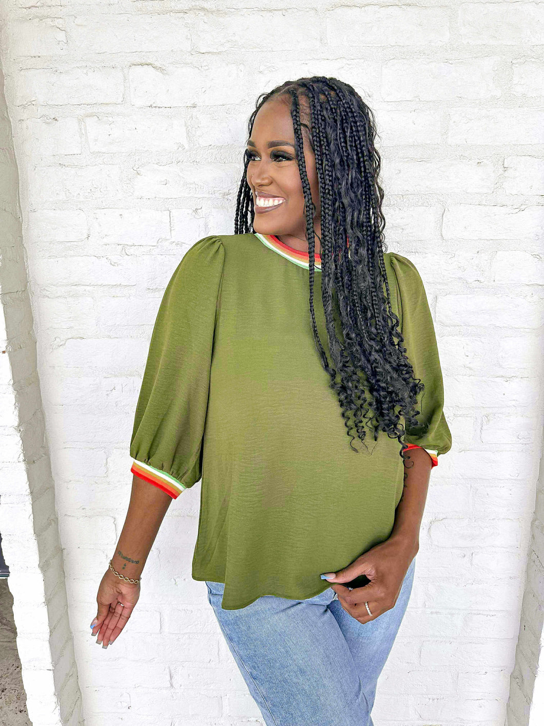 Carry On Olive Top