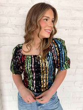 Load image into Gallery viewer, New Goals Ahead Multi Sequin Bodysuit