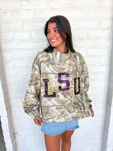Load image into Gallery viewer, Queen Of Sparkles Camo LSU Mock Neck Sweatershirt