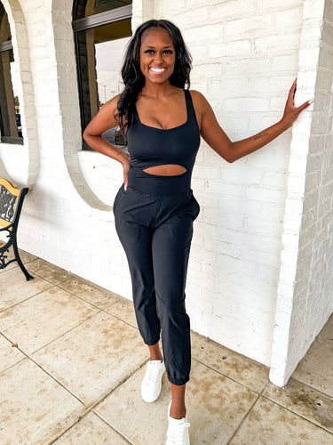 Love It All Black Active Jumpsuit