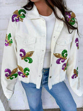 Load image into Gallery viewer, Mardi Gras Mambo White Corduroy Jacket