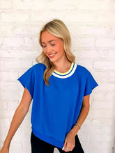 Load image into Gallery viewer, Smooth Going Blue Shirt Sleeve Top