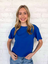 Load image into Gallery viewer, Fill My Cup Cropped Light Navy Tee