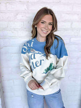 Load image into Gallery viewer, Queen Of Sparkles Blue &amp; White &quot;Ski Ya Later&quot; Sweatshirt