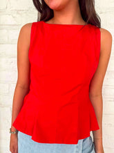 Load image into Gallery viewer, THML Peplum Pose Red Top