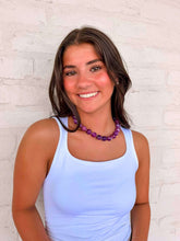 Load image into Gallery viewer, Resin Round Purple Necklace