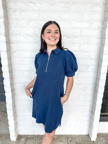 Awaiting Summer Navy Dress