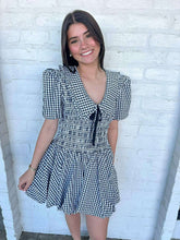 Load image into Gallery viewer, Meet You There Black Gingham Dress