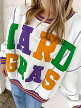 Load image into Gallery viewer, Mardi Gras Loose Fit Sweatshirt Top