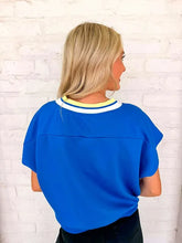 Load image into Gallery viewer, Smooth Going Blue Shirt Sleeve Top