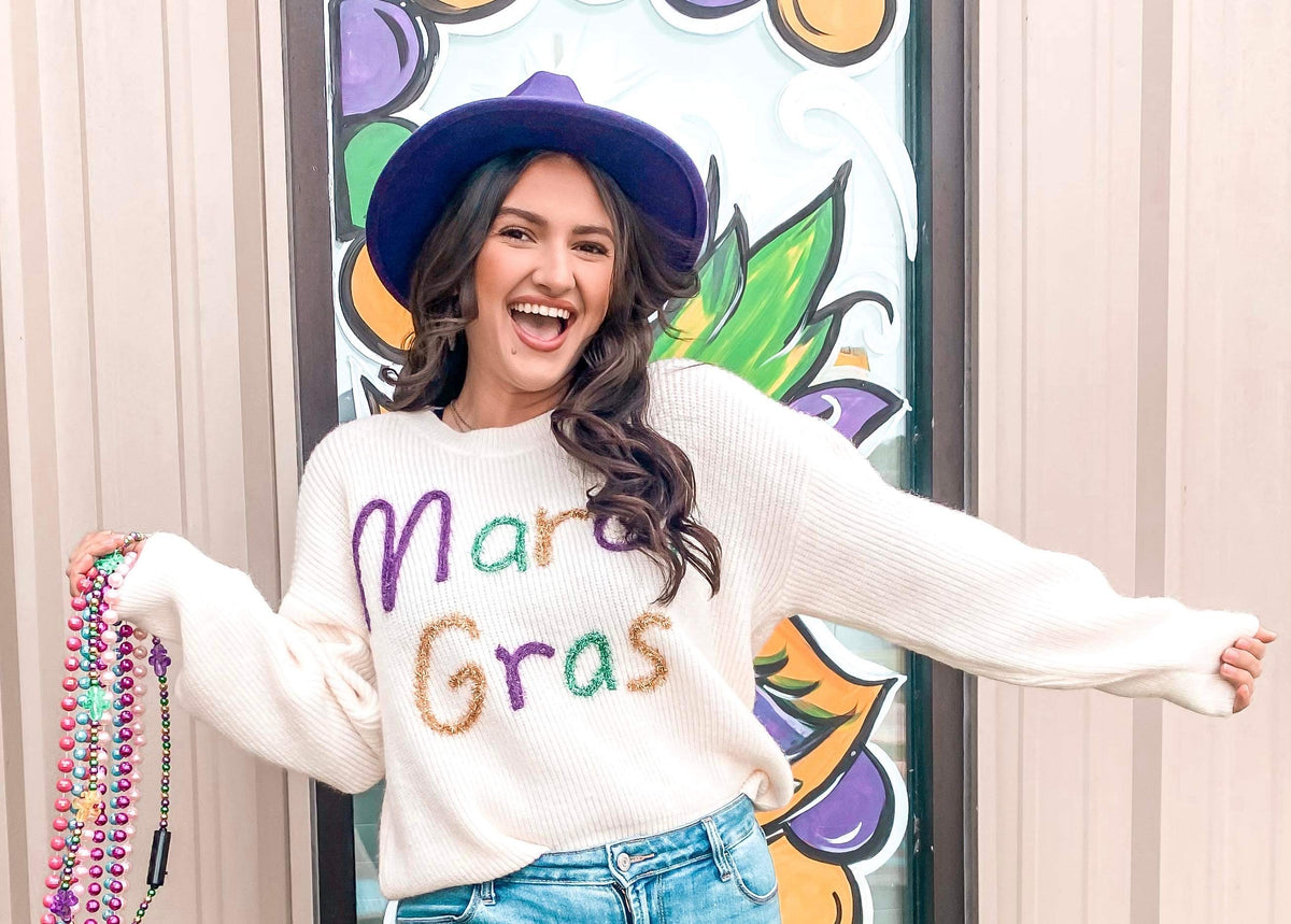 Mardi Gras Sweater – Shop Shoetique