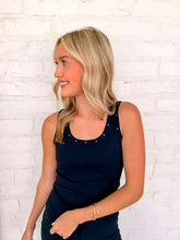 Load image into Gallery viewer, Such A Stud Black Scoop Neck Tank