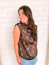 Load image into Gallery viewer, Leave Me There Brown Polka Dot Top