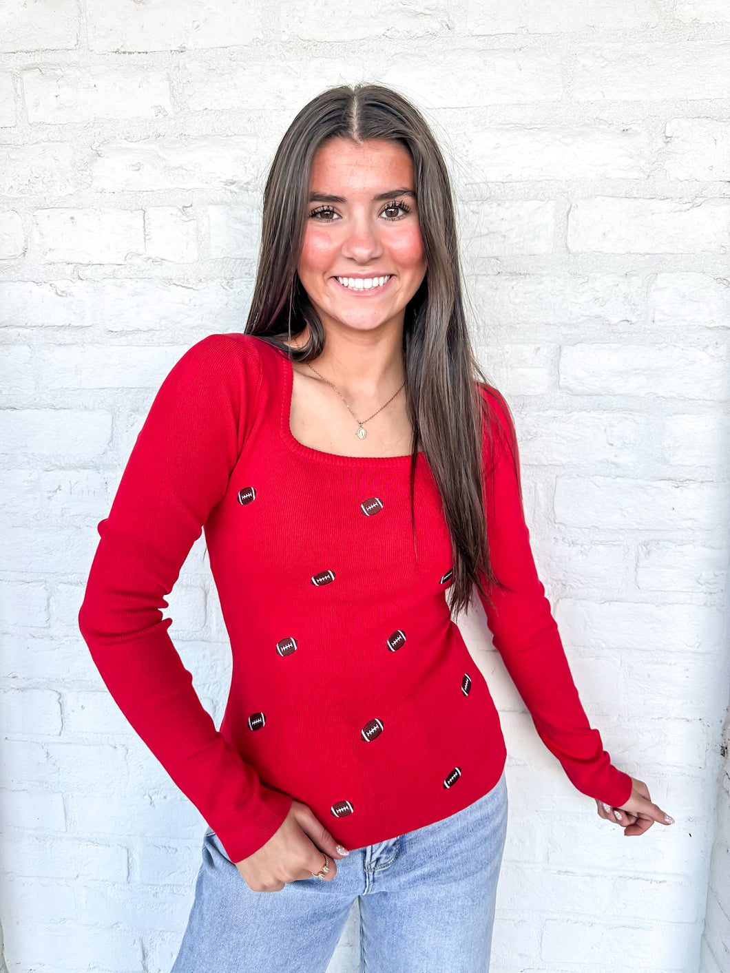Hold That Thought Sweater Red Top