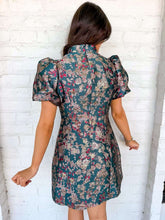 Load image into Gallery viewer, Take It All Teal Mock Bubble Sleeve Dress