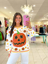 Load image into Gallery viewer, Queen Of Sparkles White Pumpkin Icon Sweatshirt
