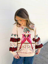 Load image into Gallery viewer, Queen Of Sparkles Beige Christmas Cardinals Under Mistletoe Sweatshirt