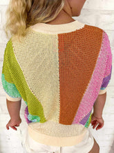 Load image into Gallery viewer, Queen Of Sparkles Sunshine Rainbow Rhinestone Short Sleeve Sweater
