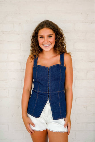 Although You’re There Denim Top