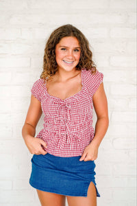 Deserve The Most Red Gingham Top