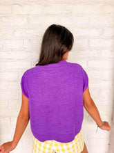 Load image into Gallery viewer, Happy Gameday Purple Knit Sweater