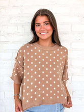 Load image into Gallery viewer, The Way You Are Camel Polka Dot Top