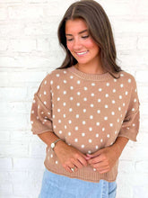 Load image into Gallery viewer, The Way You Are Camel Polka Dot Top
