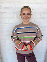 Load image into Gallery viewer, THML Stripe Love Taupe Sweater