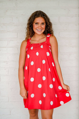Succeed First Red Polka Dot Dress