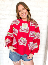 Load image into Gallery viewer, Queen Of Sparkles Letters to Santa Red Sweatshirt