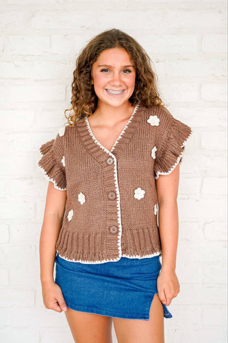Falling Behind Brown Cardigan