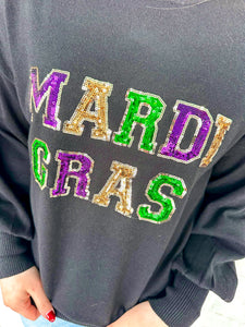 Mardi Gras Obsessed Black Top