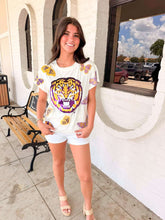 Load image into Gallery viewer, Queen Of Sparkles Licensed LSU Mascot Butterfly Tee