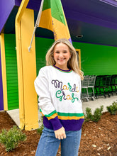 Load image into Gallery viewer, Fat Tuesday Mardi Gras White Top