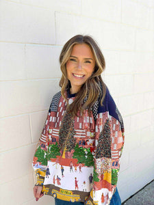 Queen Of Sparkles Sequin Rockefeller Center Christmas Sweater