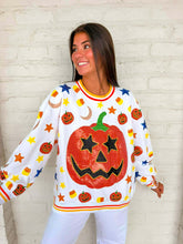 Load image into Gallery viewer, Queen Of Sparkles White Pumpkin Icon Sweatshirt