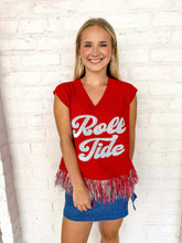 Load image into Gallery viewer, Queen Of Sparkles Alabama Feather Bottom Tank Sweater