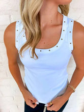 Load image into Gallery viewer, Such A Stud White Scoop Neck Tank