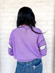 Queen Of Sparkles Lavender Canal Streetcar Sweater