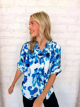 Load image into Gallery viewer, Paisley Print Floral Blue Top