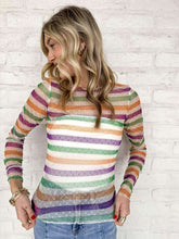 Load image into Gallery viewer, Mardi Gras Stripe Mesh Sling Sleeve Top