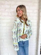 Load image into Gallery viewer, Queen Of Sparkles Blue &amp; Green Oyster Tie Sweater