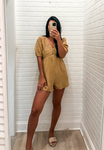 Better Than Words Romper Camel