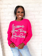 Load image into Gallery viewer, Exclusive Pink &amp; Silver Laissez Les Bon Temps Rouler Sweater