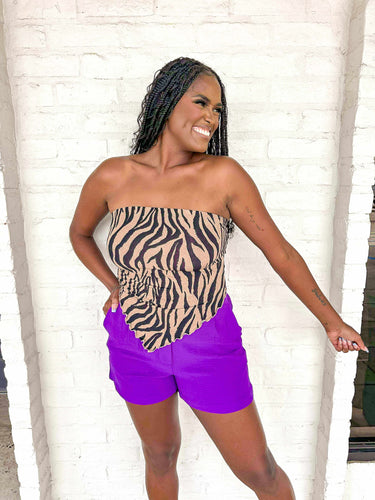 Yell For The Tigers Printed Tube Top