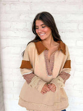 Load image into Gallery viewer, Falling Slowly Taupe Combo Top