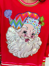 Load image into Gallery viewer, Queen Of Sparkles Red Multi Hat Metallic Santa Sweatshirt