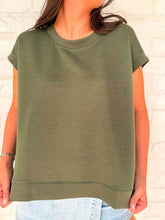 Load image into Gallery viewer, In A Daydream Dark Olive Scuba Top